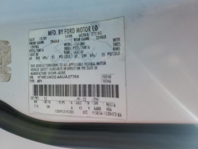 1FMEU6DE4AUA37769 - 2010 FORD EXPLORER XLT Ağ foto 13