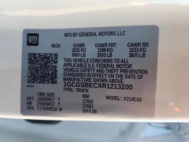 1GCGSBECXR1213200 - 2024 CHEVROLET COLORADO WHITE photo 13