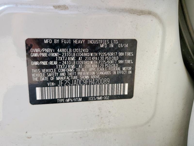 JF2SJADC9FH420089 - 2015 SUBARU FORESTER 2.5I PREMIUM 白色 照片 13