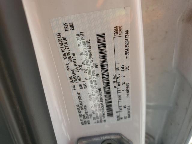 1FMCU0GD5JUD14095 - 2018 FORD ESCAPE SE WHITE photo 13