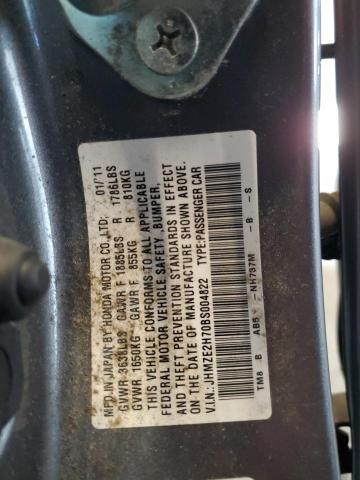 JHMZE2H70BS004822 - 2011 HONDA INSIGHT EX ნაცრისფერი ფოტო 12