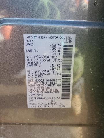 5N1DR2MM0HC641624 - 2017 NISSAN PATHFINDER S GRAY photo 13