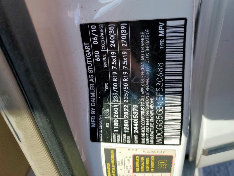 WDCGG5GB4BF530688 - 2011 MERCEDES-BENZ GLK 350 Ақ фото 13