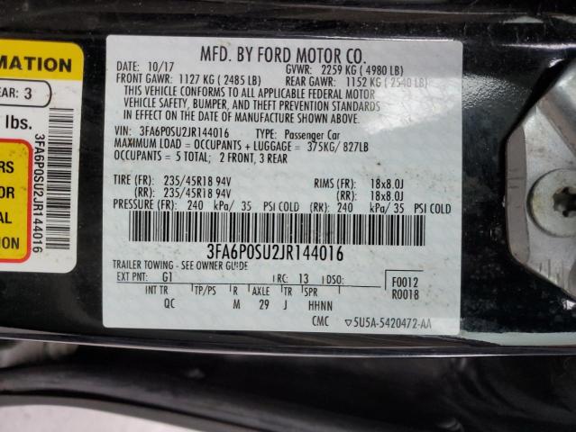 3FA6P0SU2JR144016 - 2018 FORD FUSION TITANIUM/PLATINUM PHEV BLACK photo 13