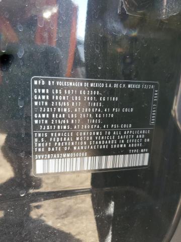 3VV2B7AX2MM050068 - 2021 VOLKSWAGEN TIGUAN SE Qara foto 12