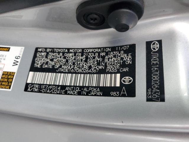 JTKDE167080264367 - 2008 TOYOTA SCION TC 银色 照片 12