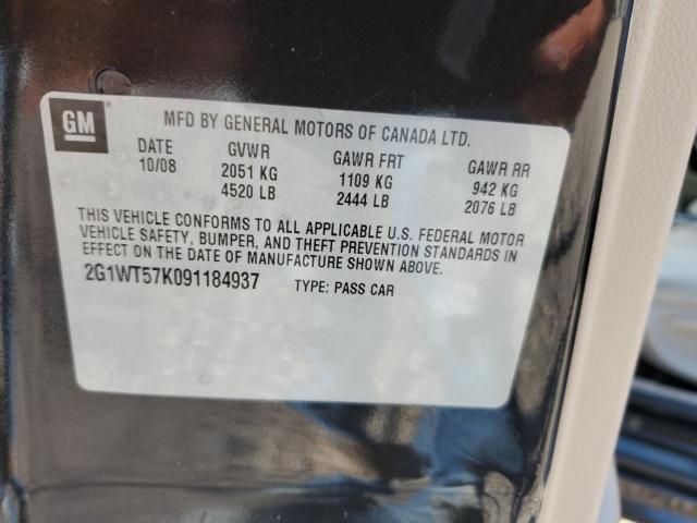 2G1WT57K091184937 - 2009 CHEVROLET IMPALA 1LT 棕色 照片 12