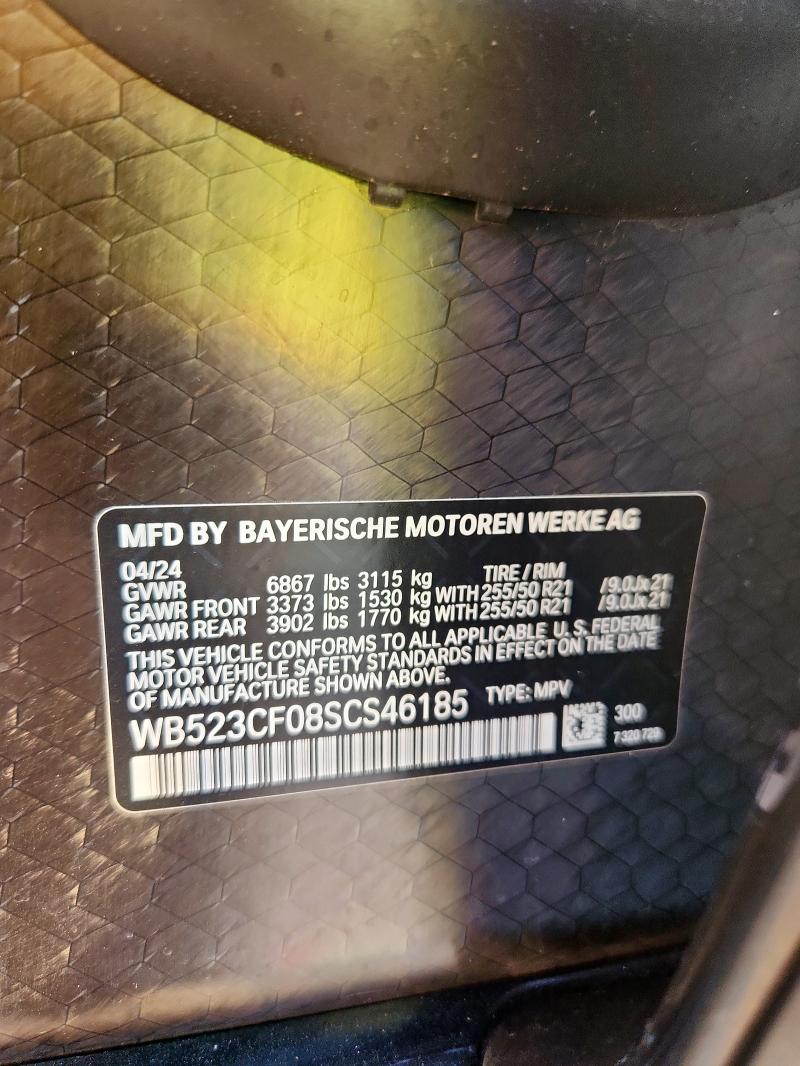 WB523CF08SCS46185 - 2025 BMW IX XDRIVE50 WHITE photo 13