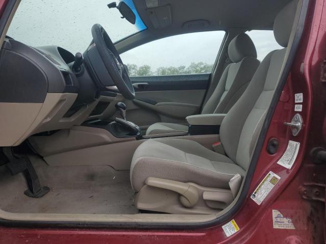 2HGFA16589H501311 - 2009 HONDA CIVIC LX BURGUNDY photo 7