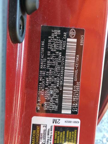 4T1BK3EK6BU612242 - 2011 TOYOTA CAMRY SE RED photo 13