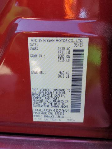 1N4AL3AP1FN407965 - 2015 NISSAN ALTIMA 2.5 RED photo 13