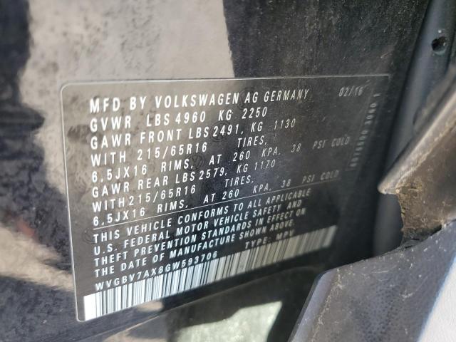 WVGBV7AX8GW593706 - 2016 VOLKSWAGEN TIGUAN S 黑色 照片 13