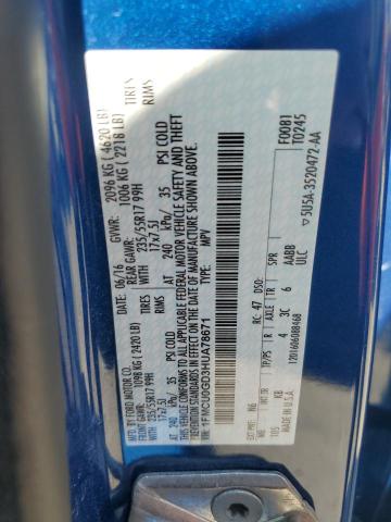 1FMCU0GD3HUA78671 - 2017 FORD ESCAPE SE BLUE photo 14