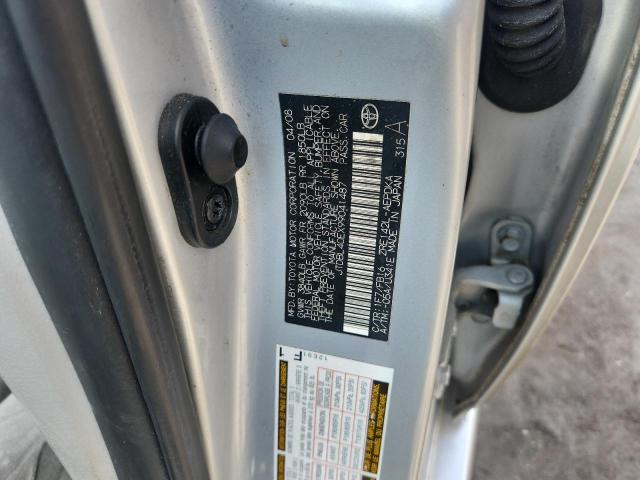 JTDBL40EX99041487 - 2009 TOYOTA COROLLA BASE ვერცხლისფერი ფოტო 12