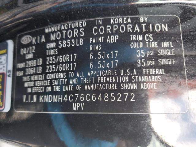 KNDMH4C76C6485272 - 2012 KIA SEDONA EX BLACK photo 13