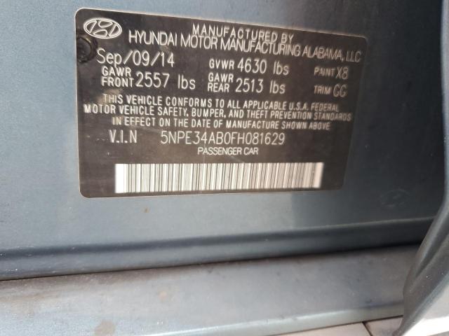 5NPE34AB0FH081629 - 2015 HYUNDAI SONATA SPORT ტალღისფერი ფოტო 12