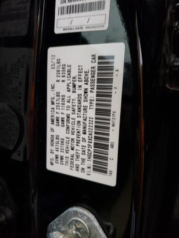 1HGCP3F8XCA022322 - 2012 HONDA ACCORD EXL BLACK photo 13