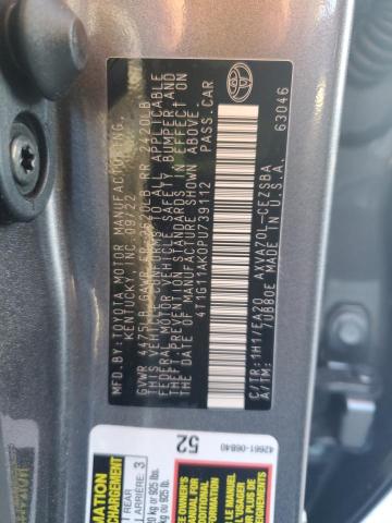 4T1G11AK0PU739112 - 2023 TOYOTA CAMRY SE NIGHT SHADE GRAY photo 12