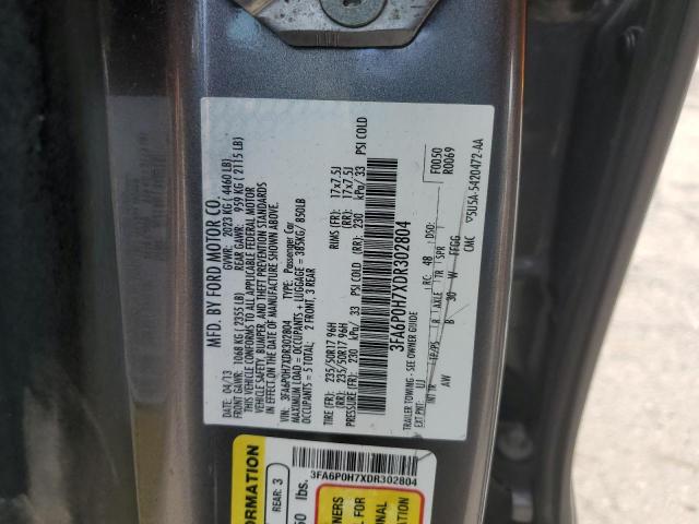 3FA6P0H7XDR302804 - 2013 FORD FUSION SE ნაცრისფერი ფოტო 12