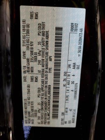 5LMCJ3C9XKUL08089 - 2019 LINCOLN MKC RESERVE შავი ფოტო 13