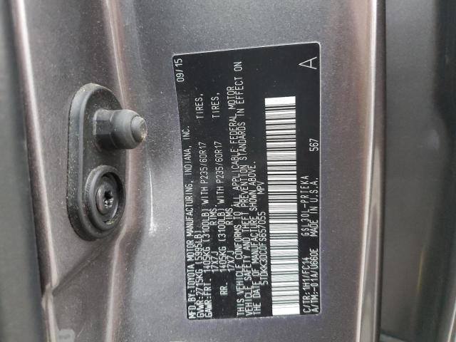 5TDKK3DC0FS657055 - 2015 TOYOTA SIENNA LE CHARCOAL photo 13