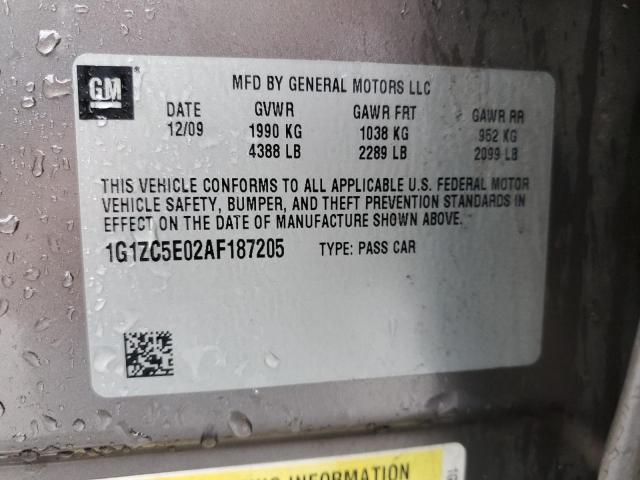 1G1ZC5E02AF187205 - 2010 CHEVROLET MALIBU 1LT Qəhvəyi foto 12