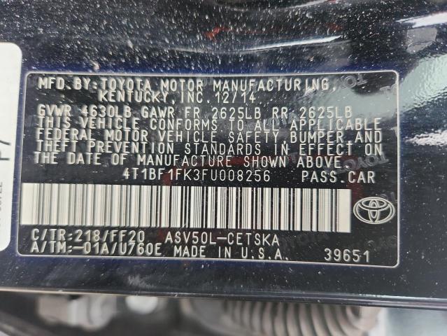 4T1BF1FK3FU008256 - 2015 TOYOTA CAMRY LE BLACK photo 13