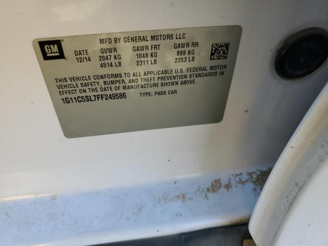 1G11C5SL7FF249586 - 2015 CHEVROLET MALIBU 1LT WHITE photo 12