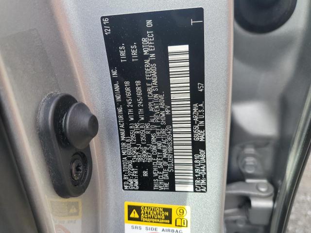 5TDJZRFH8HS365420 - 2017 TOYOTA HIGHLANDER SE SILVER photo 13