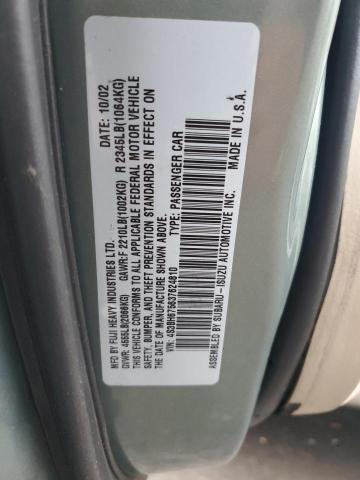 4S3BH675637624810 - 2003 SUBARU LEGACY OUTBACK AWP 绿色 照片 12