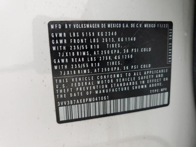 3VV3B7AX8PM041061 - 2023 VOLKSWAGEN TIGUAN SE WHITE photo 13
