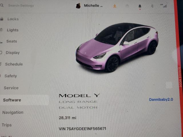 7SAYGDEE1NF565671 - 2022 TESLA MODEL Y Білий фото 9