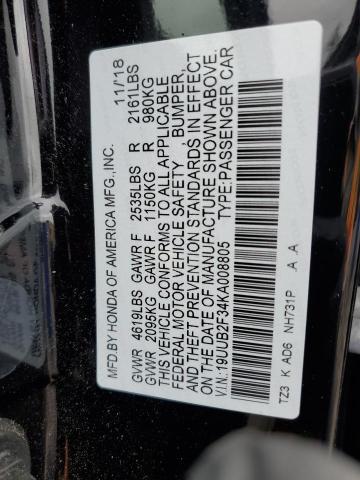 19UUB2F34KA008805 - 2019 ACURA TLX Qara foto 12
