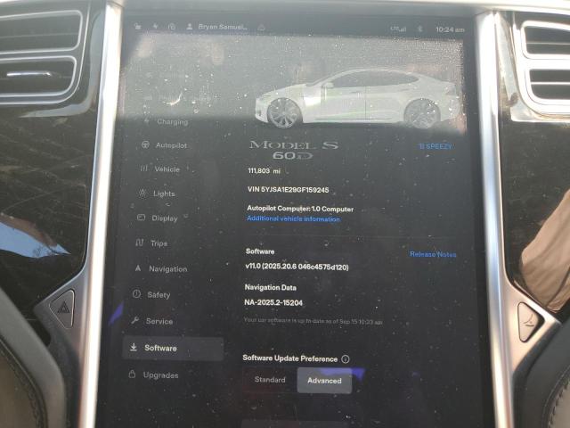 5YJSA1E29GF159245 - 2016 TESLA MODEL S Белый фото 9