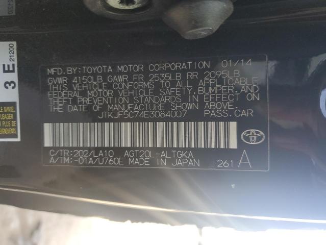 JTKJF5C74E3084007 - 2014 TOYOTA SCION TC 黑色 照片 12