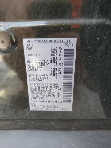 5N1AT2MV6GC801470 - 2016 NISSAN ROGUE S BLACK photo 13