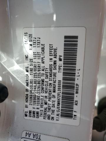 5J6RM4H72FL066698 - 2015 HONDA CR-V EXL თეთრი ფოტო 13