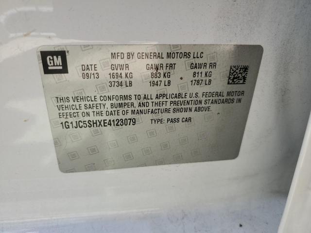 1G1JC5SHXE4123079 - 2014 CHEVROLET SONIC LT WHITE photo 12