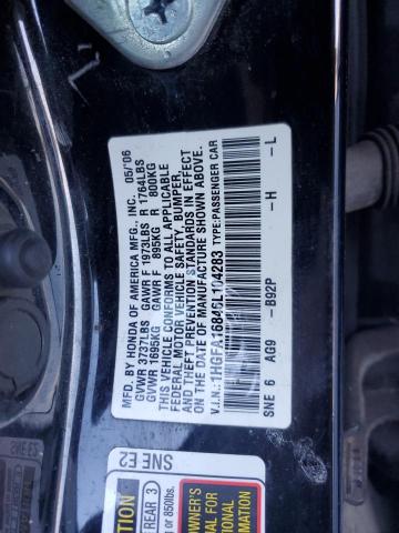 1HGFA16846L104283 - 2006 HONDA CIVIC EX BLACK photo 12