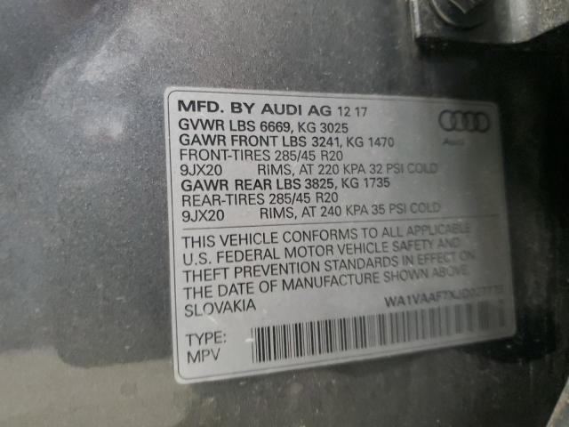 WA1VAAF7XJD027773 - 2018 AUDI Q7 PRESTIGE GRAY photo 13