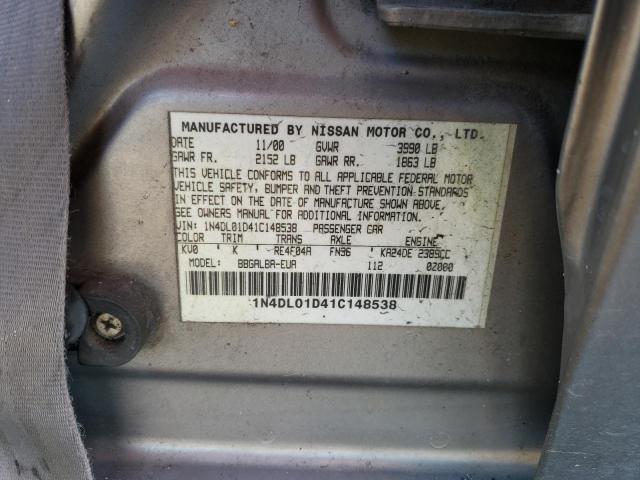 1N4DL01D41C148538 - 2001 NISSAN ALTIMA XE TAN photo 12