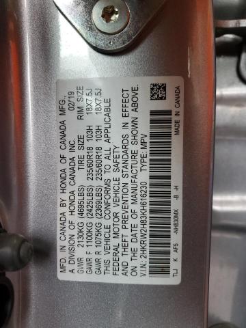 2HKRW2H83KH616230 - 2019 HONDA CR-V EXL SILVER photo 14