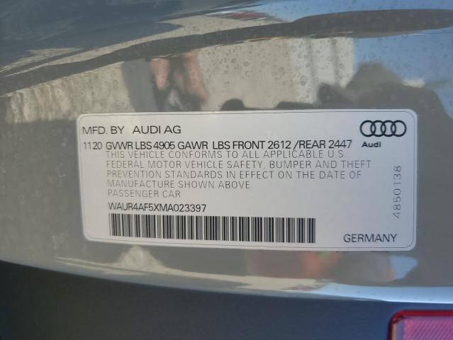 WAUR4AF5XMA023397 - 2021 AUDI S5 PRESTIGE SILVER photo 12