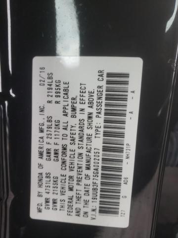 19UUB3F75GA002057 - 2016 ACURA TLX ADVANCE BLACK photo 12