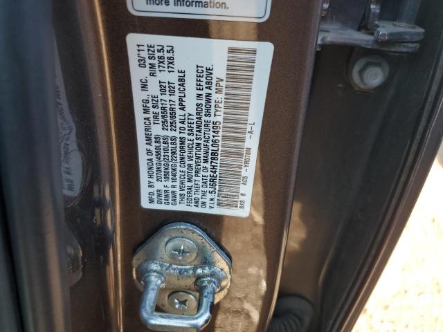 5J6RE4H78BL061495 - 2011 HONDA CR-V EXL CHARCOAL photo 13