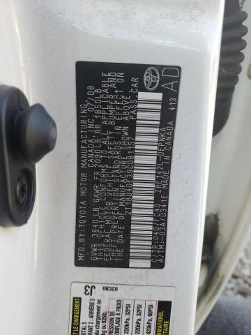 2T1BU40E39C081157 - 2009 TOYOTA COROLLA BASE WHITE photo 13