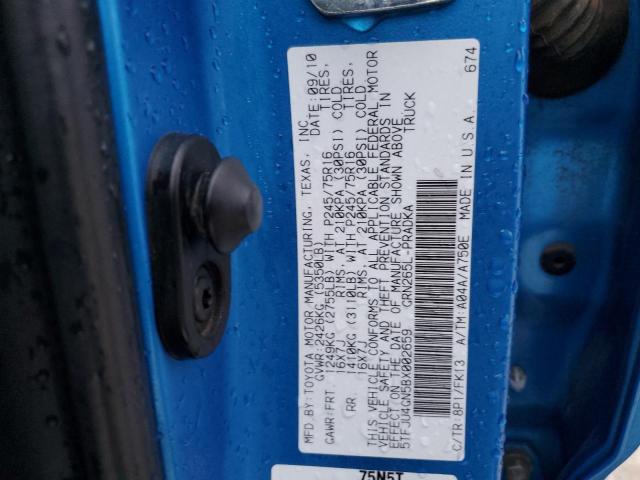 5TFJU4GN5BX002659 - 2011 TOYOTA TACOMA DOUBLE CAB PRERUNNER BLUE photo 12