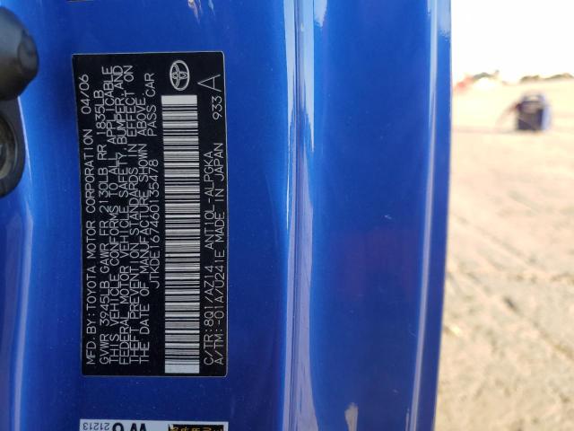 JTKDE167460135478 - 2006 TOYOTA SCION TC 蓝色 照片 12