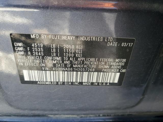 4S3BNAB61H3057268 - 2017 SUBARU LEGACY 2.5I BLUE photo 13