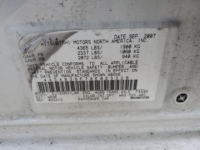 4A3AB36F78E023329 - 2008 MITSUBISHI GALANT ES TWO TONE photo 12